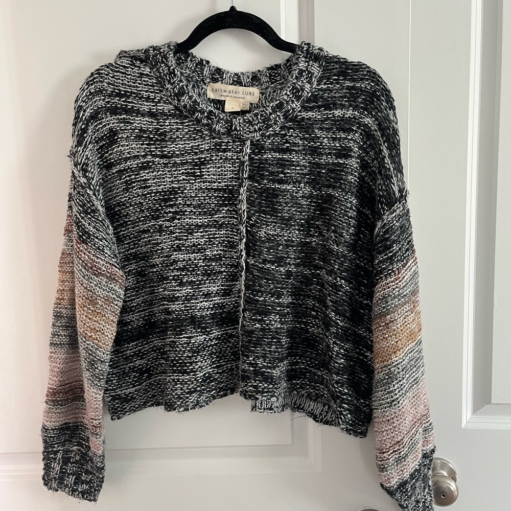 Saltwater Luxe Black and Gray Women's Sweater